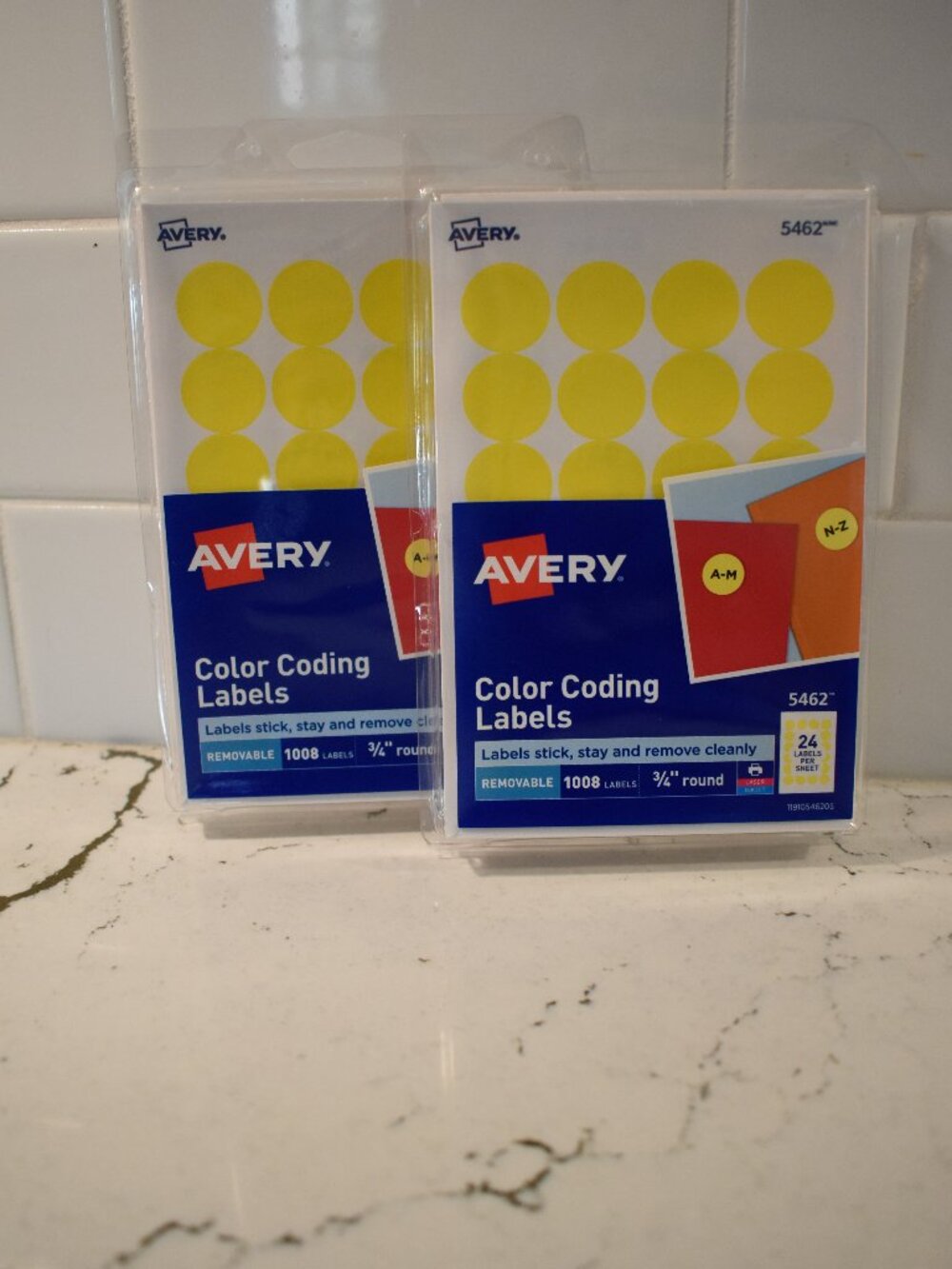 Avery Yellow Color Coding Labels 3/4" Round 2016 Labels 2 Packs Unused